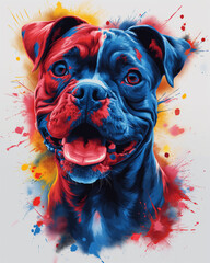 Dog vector art ready to print colorful graffiti illustration,  A Watercolor cute dog isolated on...