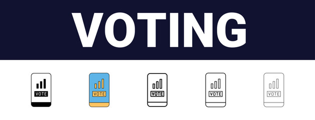 Different style election and voting icon set collection with Editable stroke. postal service, delivery, mail, post. Editable, filled, outline, line and stroke style can be used for web, mobile, ui,