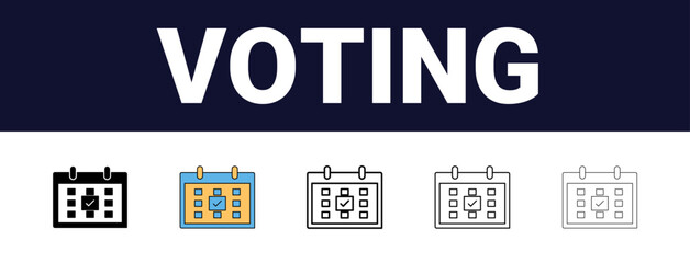 Different style election and voting icon set collection with Editable stroke. postal service, delivery, mail, post. Editable, filled, outline, line and stroke style can be used for web, mobile, ui,