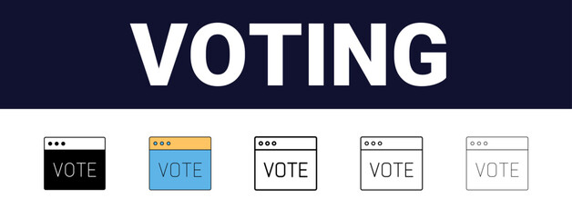 Different style election and voting icon set collection with Editable stroke. postal service, delivery, mail, post. Editable, filled, outline, line and stroke style can be used for web, mobile, ui,