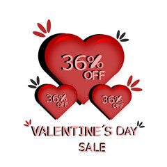 36% off, thirty-six percent off the red heart. Valentine's Day Sale