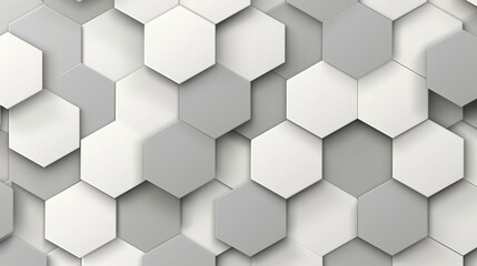 Naklejka premium White and gray interlocking hexagons modern abstract background. Vector illustration.