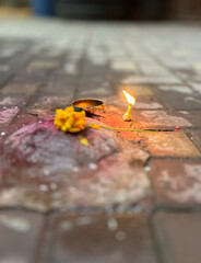 Hindu shrine in stone, Kathmandu, Nepal