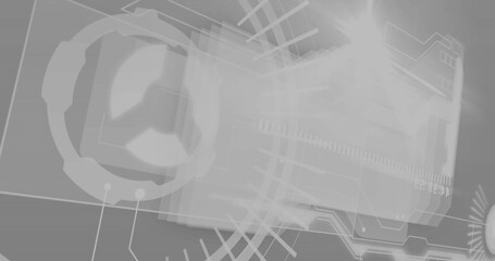 Image of digital data processing over grey background