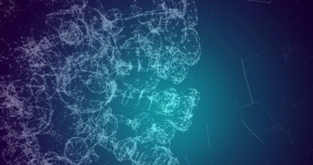 Image of network of connections floating against blue gradient background