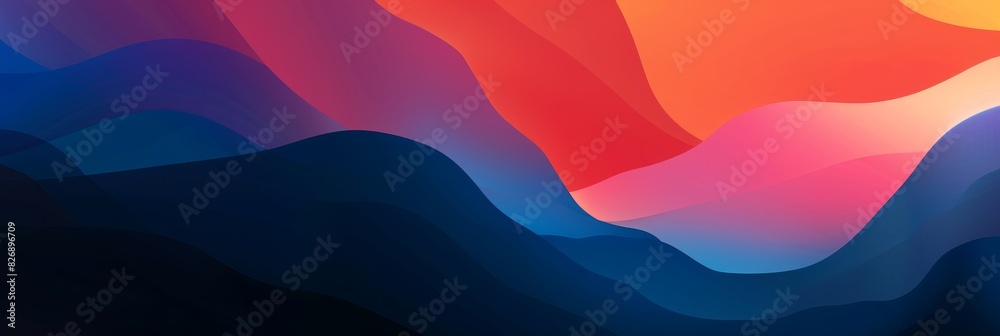 Poster abstract wavy colorful gradient background - vibrant abstract background with fluid shapes and gradi