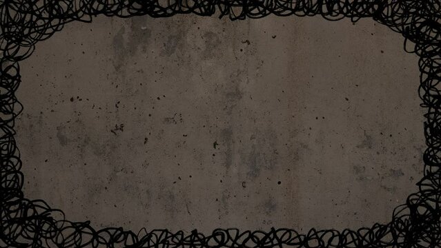 ペンの落書き線のフレーム（4秒ループ・2色セット）グランジ