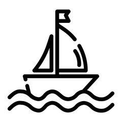 sailing ship in cut line style