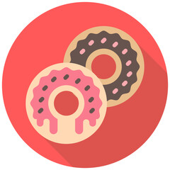 Donut rounded multi color icon, related to street food theme. use for modern concept, web and app development