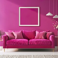 purple color sofa with wall UHD Wallpapar