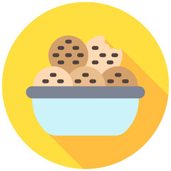 Falafel rounded multi color icon, related to street food theme. use for modern concept, web and app development