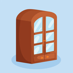 Fancy Cupboard Cabinet Shelf Design Simple 3 D Vector