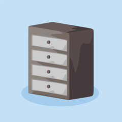 Drawer Cabinet Design Simple 3 D Vector