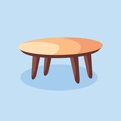 Round Table Desk Design Simple 3 D Vector