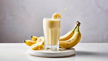 Smoothie Banana Coconut Drink on Table