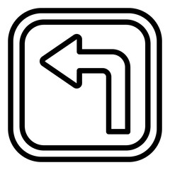 Turn Left Traffic Sign Icon