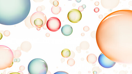 Abstract background of floating colorful bubbles