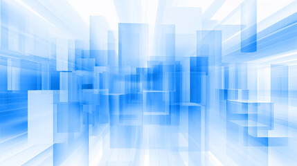 Abstract background of blue transparent squares