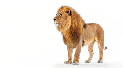 Naklejka premium Majestic Lion in Jungle Habitat - Wildlife Conservation Symbol