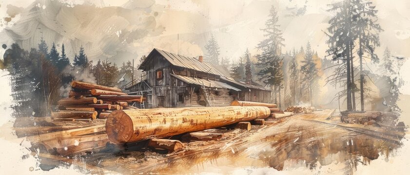 Lumber production in a traditional sawmill