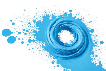 Fototapeta premium Abstract Blue Paint Swirl and Splatter