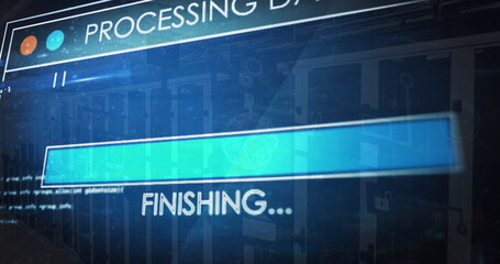 Image of text and data processing over computer servers