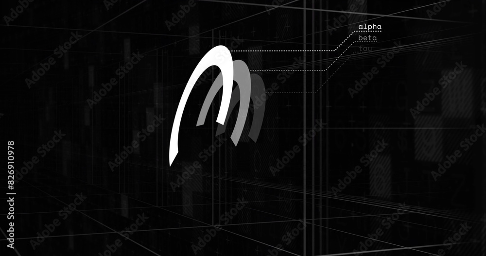 Poster image of loading circles and grid pattern against black background