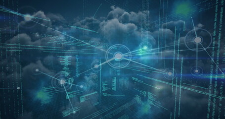 Digital composite of Science Composition Coded text in the background combined with an image of abst