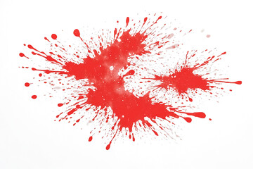 Red paint splattered on white background