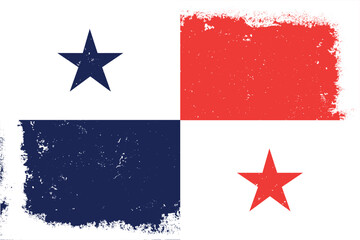 Vintage flat design grunge Panama flag background
