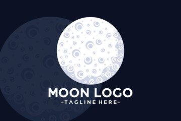 Minimalist moon logo design unique concept Premium Vector