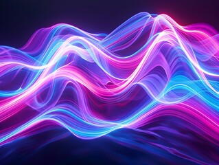 Vibrant Neon Waves of Dynamic Fluid Gradience in Mesmerizing Psychedelic Surreal Digital Art