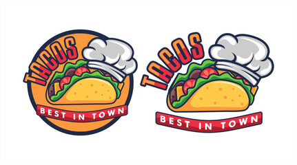 tacos vector logo template  label sticker emblem for business mexican food illustration 