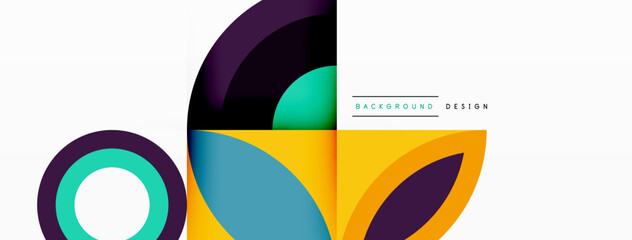 Circles and petals. Geometric beautiful abstract minimal template for Wallpaper, Banner, Background, Card, Book Illustration, landing page