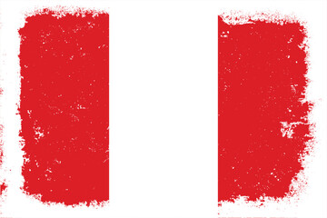 Vintage flat design grunge Peru flag background