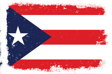 Vintage flat design grunge Puerto Rico flag background