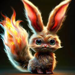 3D furry forest animal with beautiful colors and white background. with Generative AI technology	