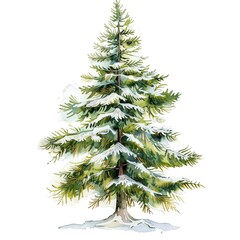 Fototapeta premium Create a watercolor painting of a single pine tree
