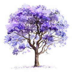 Obraz premium A tall, majestic jacaranda tree with delicate purple flowers