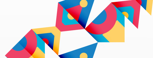 Colorful circle and triangle abstract background. Template for wallpaper, banner, presentation, background