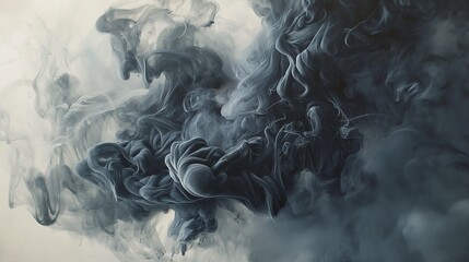 , dense tendrils of deep and dark smoke gracefully intertwine against a gradient backdrop, creating a mesmerizing blend of hues. Amidst this ethereal dance, vibrant abstract colors emerge, swirling an