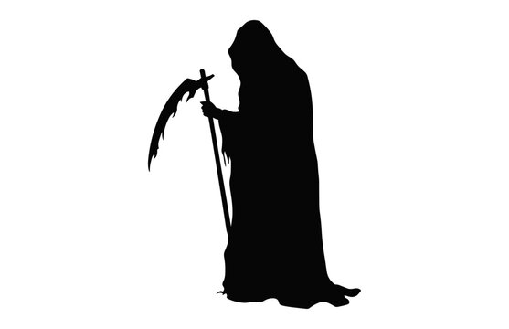 recommend clip art: Grim Reaper Silhouette Vector art isolated on a white background