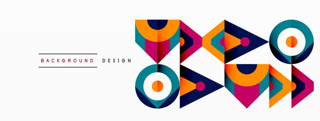 Colorful circle and triangle abstract background. Template for wallpaper, banner, presentation, background