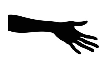 Arm black Silhouette Clipart, Helping Hand Silhouette Vector art