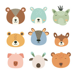 Fototapeta premium arious animals, all facing the front
