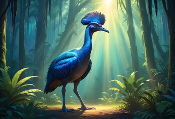 A cassowary a large flightless bird with a tall bo (1)