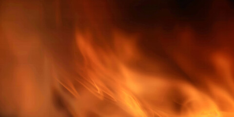 Abstract fiery orange and red blurred background with soft gradients and bokeh effect, creating a warm and dynamic atmosphere