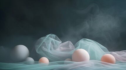 Pastel spheres abstract background