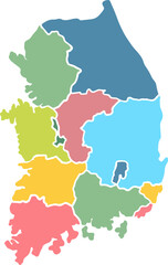 South Korea, South Korea, travel, map, illustration, vector, color,