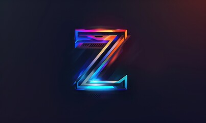 z capital futuristic letter with vivid colors and black background
